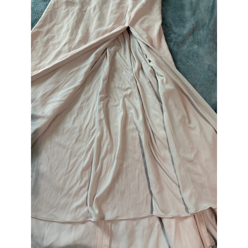NWT Dessy OFF-THE-SHOULDER CUFF TRUMPET GOWN WITH FRONT SLIT CAMEO Size 12‎ R - Picture 6 of 14